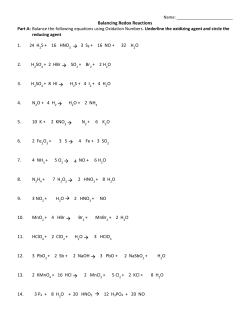 Balancing Redox Reactions