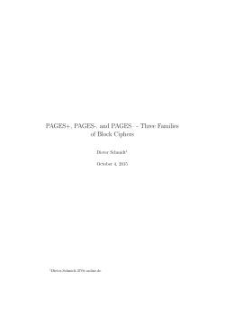 PAGES+, PAGES-, and PAGES&ndash; - Three Families of Block Ciphers