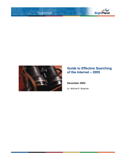 Guide to Effective Searching of the Internet &ndash; 2005