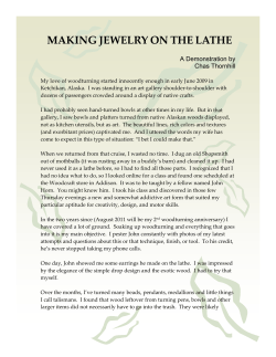 MAKING JEWELRY ON THE LATHE