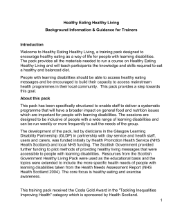 Healthy Eating Healthy Living Background Information