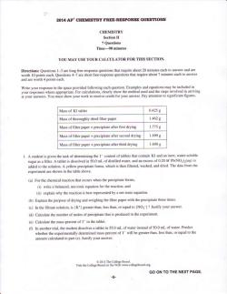 2014 AP` CHEMISTRY FREE.RESPONSE OI`ESTIONS t.699 s GO