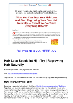 Hair Loss Specialist Nj :: Try | Regrowing Hair Naturally