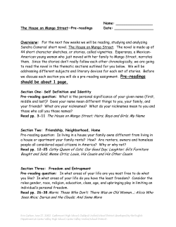 Section One: Self Definition and Identity