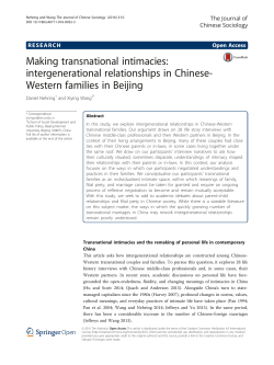 Making transnational intimacies: intergenerational relationships in