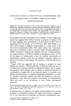Constructing a conceptual framework for elementary algebra