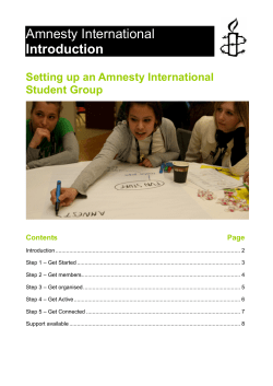 First Steps - Amnesty International UK