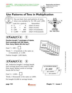Use Patterns of Tens in Multiplication
