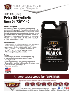POC Petra-Spec Sheet-PN 814064 Gear Oil