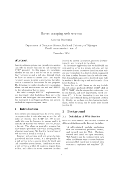 Screen scraping web services - Institute for Computing and