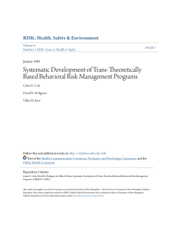 Systematic Development of Trans-Theoretically Based Behavioral