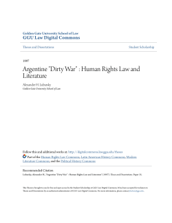Argentine "Dirty War" : Human Rights Law and Literature