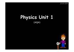 Physics Unit 1