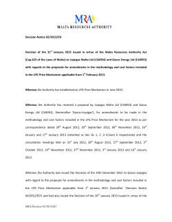 Decision of the 31st January 2013 issued in virtue of the Malta