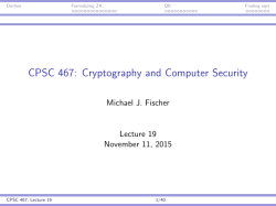 Lecture 19 - Yale "Zoo"