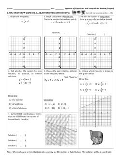 y = –3x – 1 y = –3x – 9 2y + 2 > –10x + 2