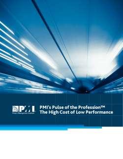 PMI`s Pulse of the Profession&trade; The High Cost of Low Performance