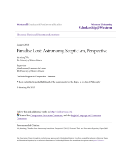 Paradise Lost: Astronomy, Scepticism, Perspective