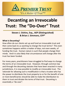Decanting an Irrevocable