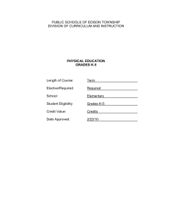 physical education grades k-5 - Edison Township Public Schools