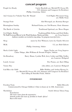 concert program - Harris Theater