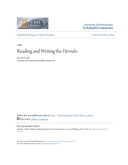 Reading and Writing the Heroides - ScholarlyCommons