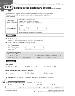 Length in the Customary System(pages 465&ndash;468)