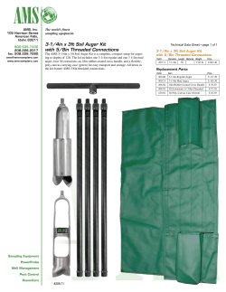 3-1/4in x 3ft Soil Auger Kit with 5/8in Threaded