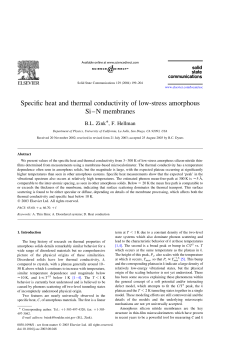Specific heat and thermal conductivity of low