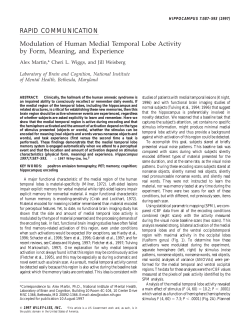 medial temporal lobe activation - Center for the Study of Learning