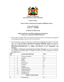 Kenya Kenya Primary Education Development (PRIEDE) Project Pr