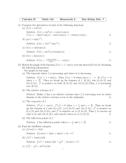 Calculus II Math 116 Homework 2 Due Friday Feb. 7 (1) Compute