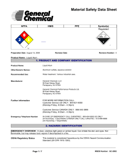 Material Safety Data Sheet