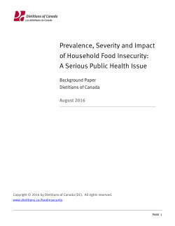 Prevalence, Severity and Impact of Household Food Insecurity
