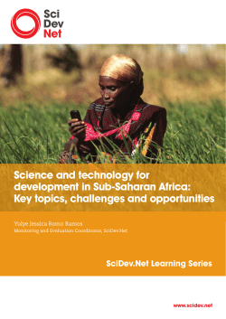Science and technology for development in Sub-Saharan