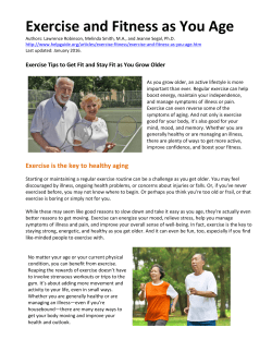 Exercise and Fitness as You Age