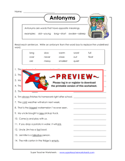 Antonyms 1 - Super Teacher Worksheets