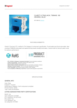 CLARITY 6 TRACJACK, T568A/B, 180 DEGREE, BLUE
