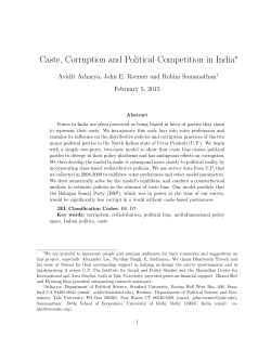Caste, Corruption and Political Competition in India
