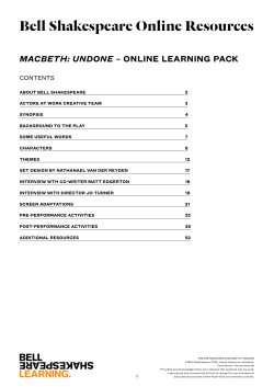 Macbeth: Undone - Bell Shakespeare