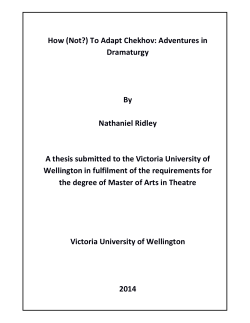 (Not?) To Adapt Chekhov - VUW research archive