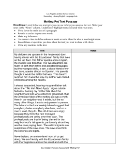 Melting Pot Text Passage