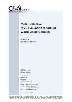 Meta-Evaluation of 29 evaluation reports of World Vision Germany