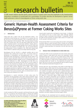 Generic Human-Health Assessment Criteria for Benzo[a