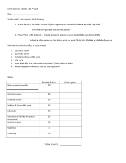 Earth Science: Ocean Life Project