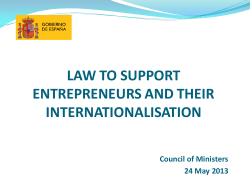 Law to support entrepreneurs and their internalisation