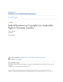 Judicial Resistance to Copyright Law`s Inalienable Right to