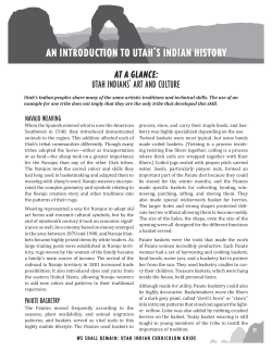 AN INTRODUCTION TO UTAH`S INDIAN HISTORY