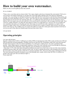 How to build your own watermaker