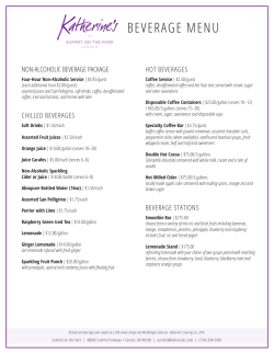 beverage menu - Katherine`s Catering